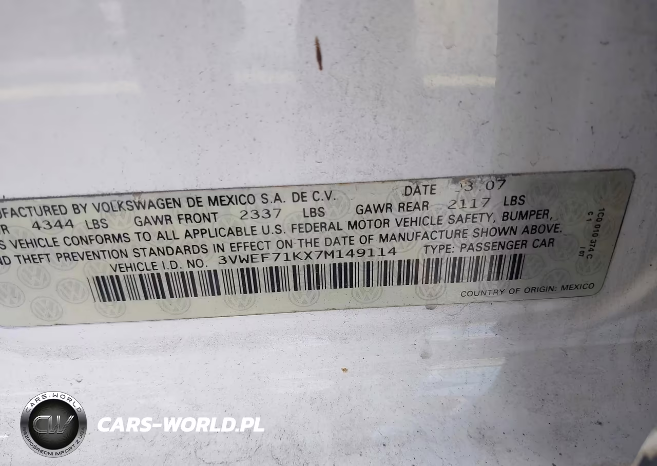 2007 Volkswagen Jetta Wolfsburg Edition VIN:3VWEF71KX7M149114 - 9