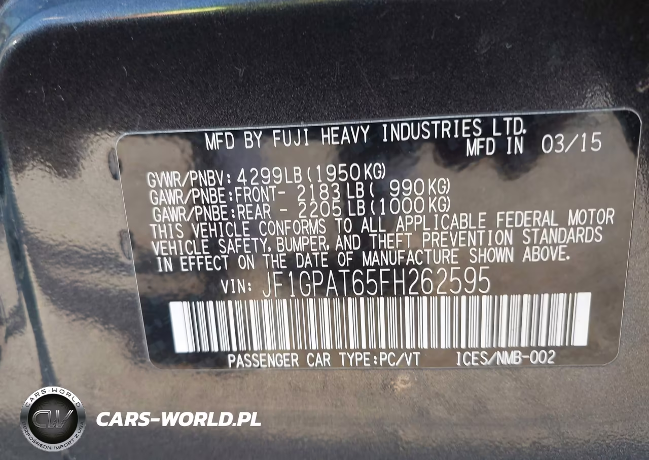 2015 Subaru Impreza 2.0I Sport Premium VIN:JF1GPAT65FH262595 - 9