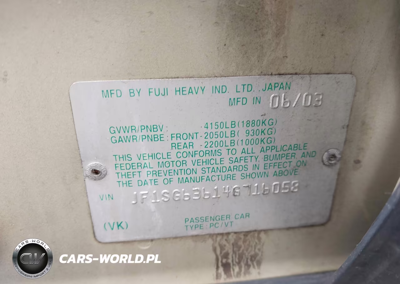 2004 Subaru Forester 2.5X VIN:JF1SG63614G716058 - 9