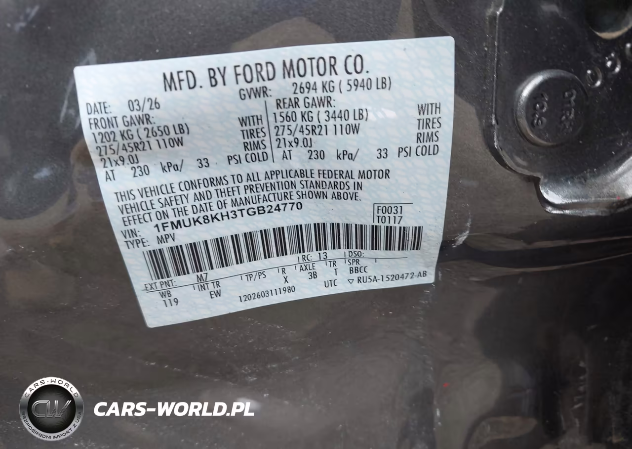 2026 Ford Explorer St-Line VIN:1FMUK8KH3TGB24770 - 9