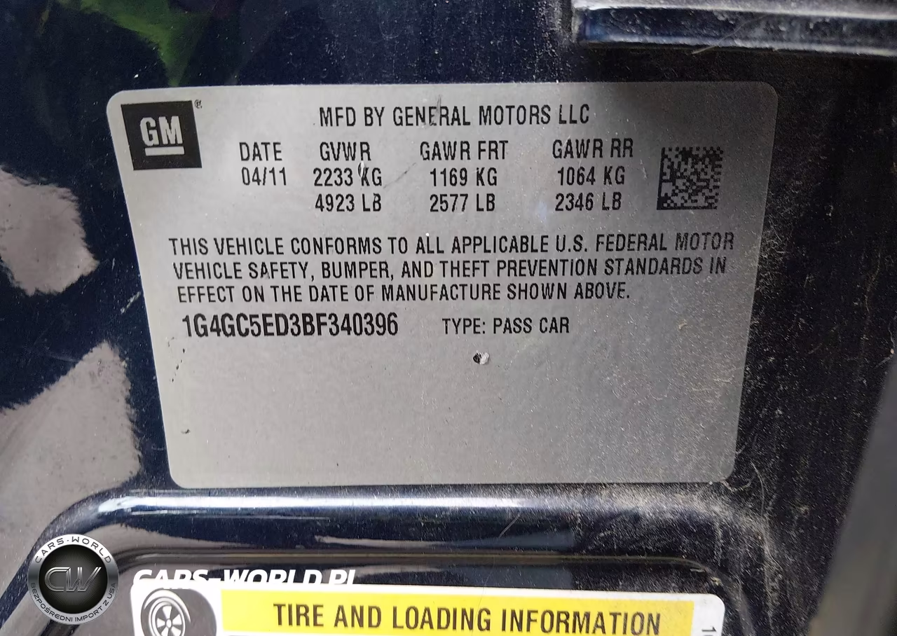 2011 Buick Lacrosse Cxl VIN:1G4GC5ED3BF340396 - 9