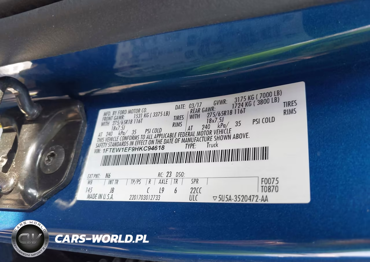 2017 Ford F-150 Xlt VIN:1FTEW1EF9HKC94618 - 9