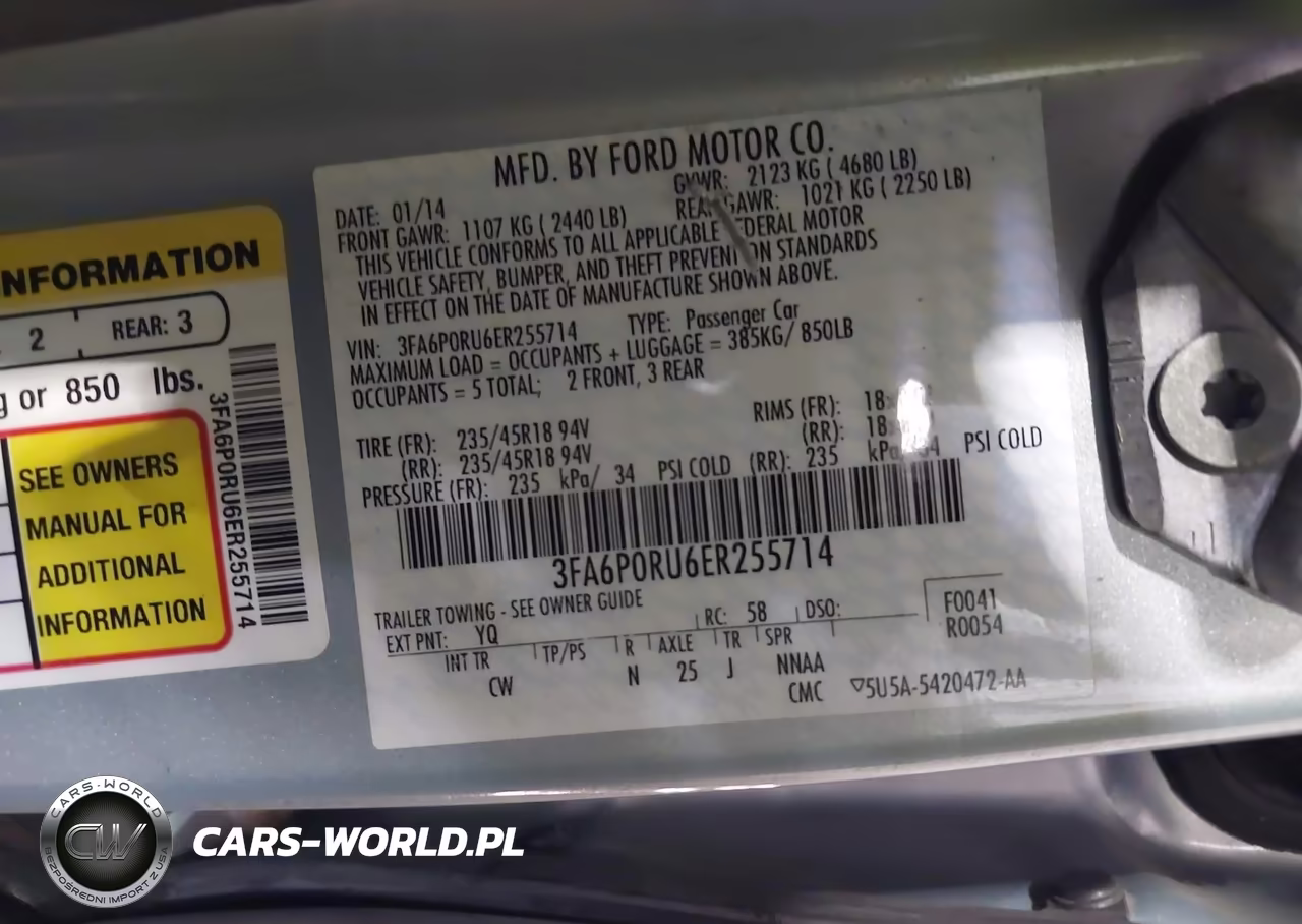 2014 Ford Fusion Hybrid Titanium VIN:3FA6P0RU6ER255714 - 9