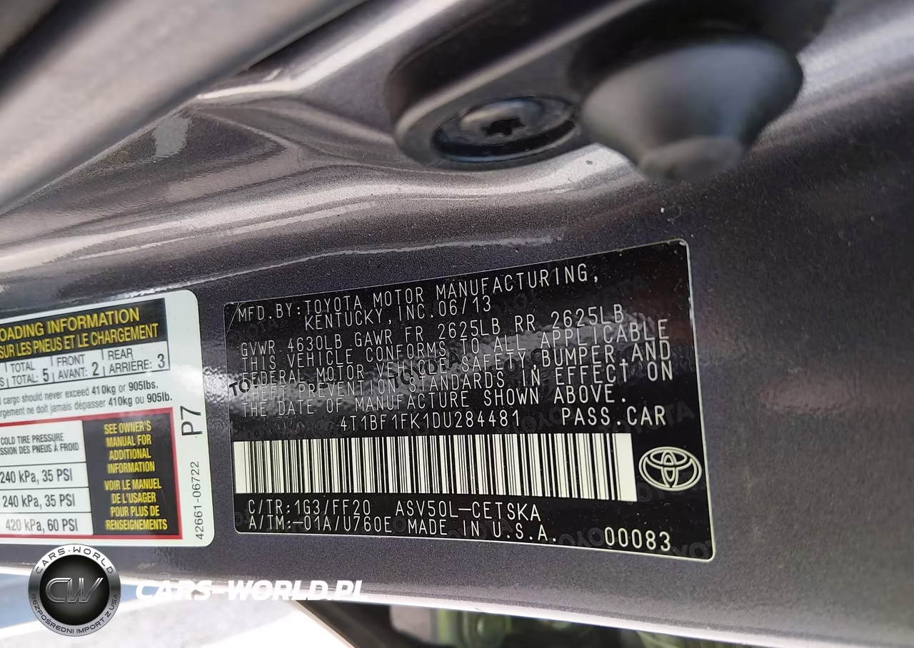 2013 Toyota Camry Se VIN:4T1BF1FK1DU284481 - 9