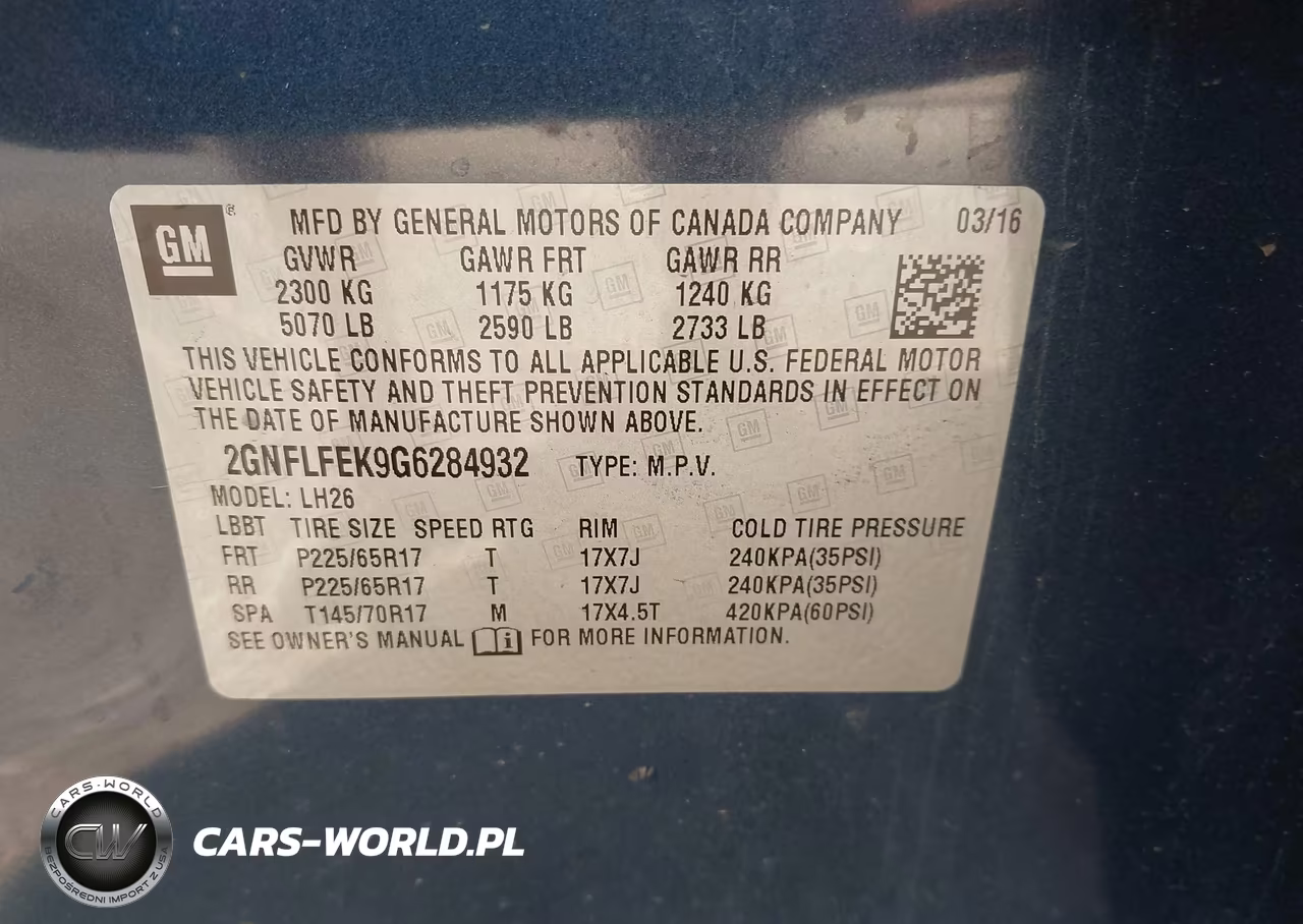 2016 Chevrolet Equinox Lt VIN:2GNFLFEK9G6284932 - 9