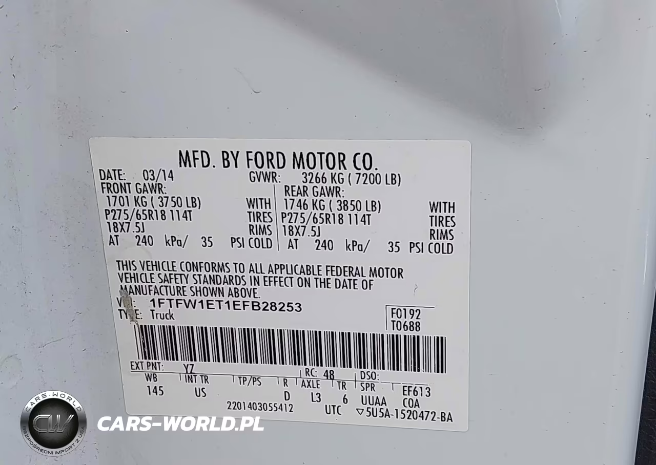 2014 Ford F-150 Xlt VIN:1FTFW1ET1EFB28253 - 9