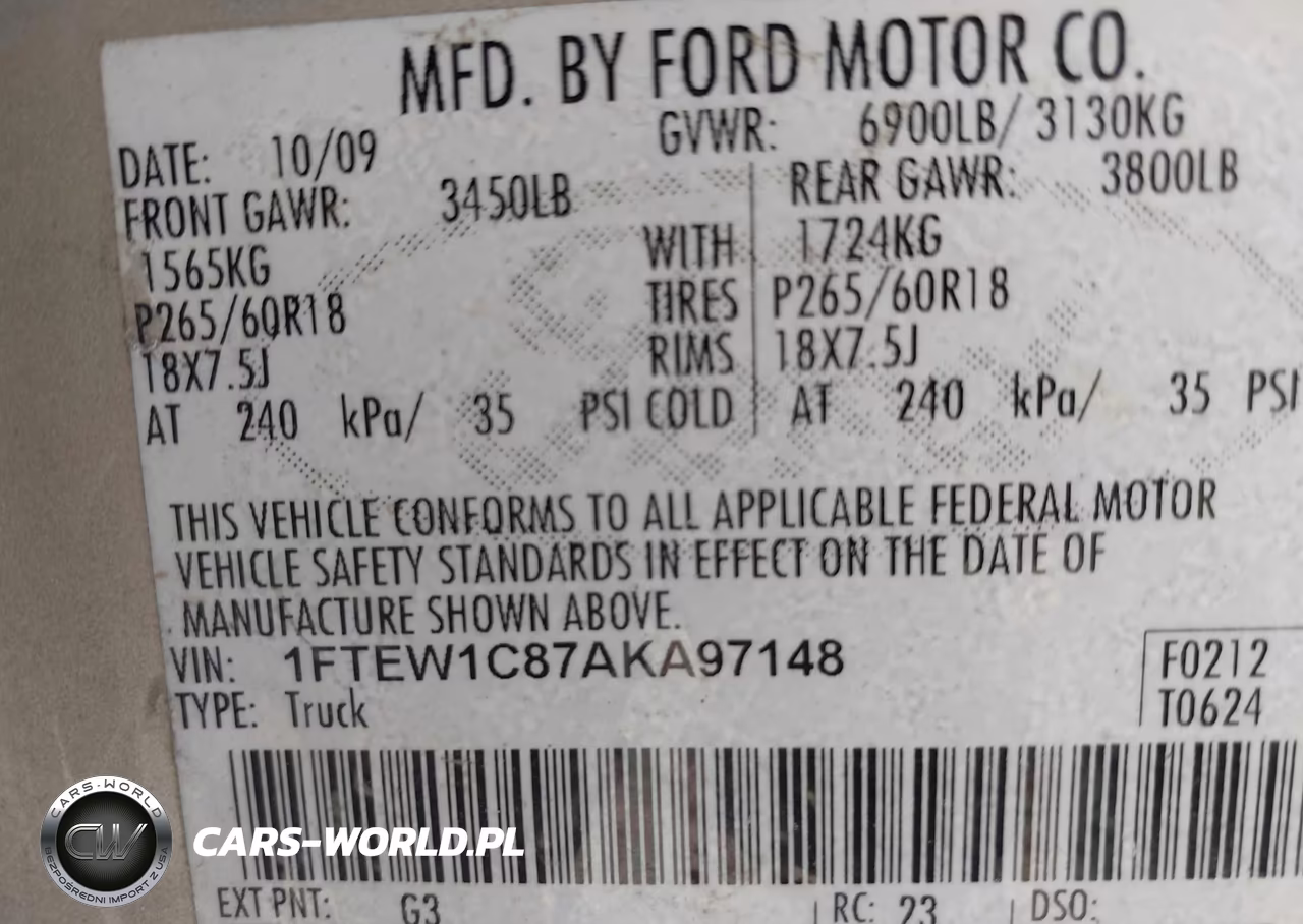 2010 Ford F-150 Fx2 Sport-Xl-Xlt VIN:1FTEW1C87AKA97148 - 9