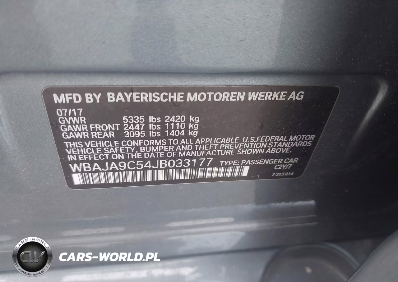2018 BMW 530E Iperformance VIN:WBAJA9C54JB033177 - 9