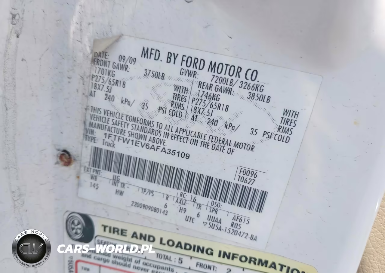 2010 Ford F-150 Fx4-Harley-Davidson-King Ranch-Lariat-Platinum-Xl-Xlt VIN:1FTFW1EV6AFA35109 - 9