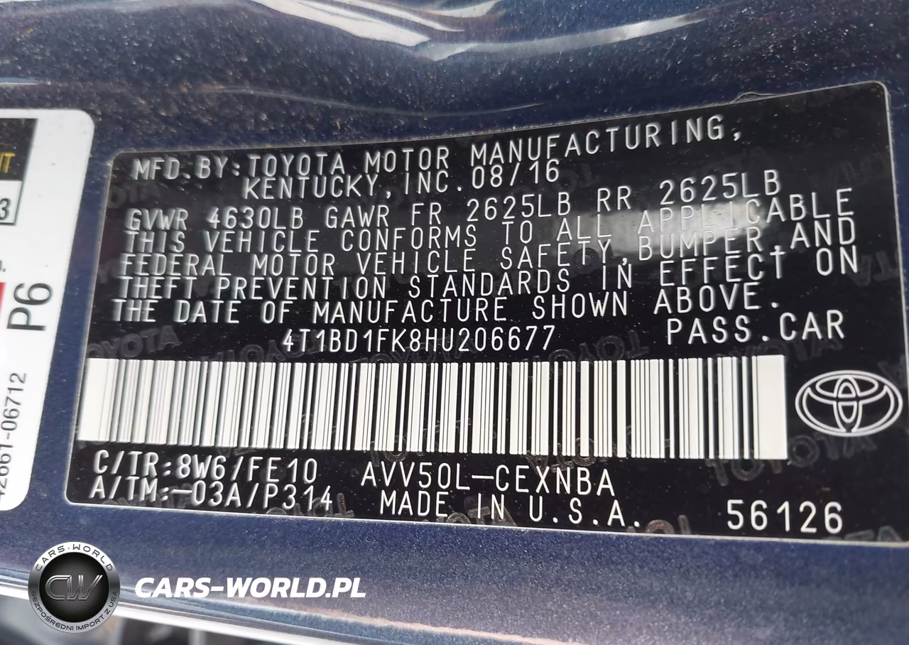 2017 Toyota Camry Hybrid Le VIN:4T1BD1FK8HU206677 - 9