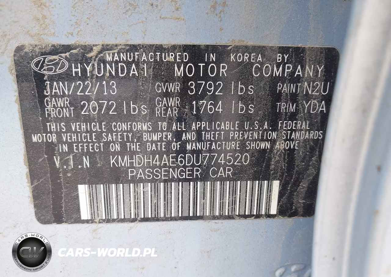 2013 Hyundai Elantra Gls VIN:KMHDH4AE6DU774520 - 9