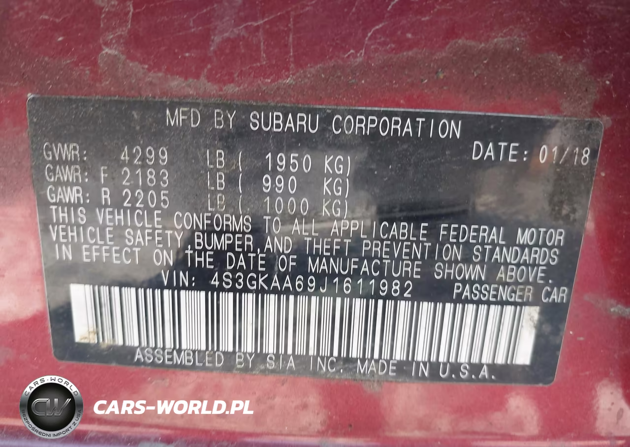 2018 Subaru Impreza 2.0I VIN:4S3GKAA69J1611982 - 9