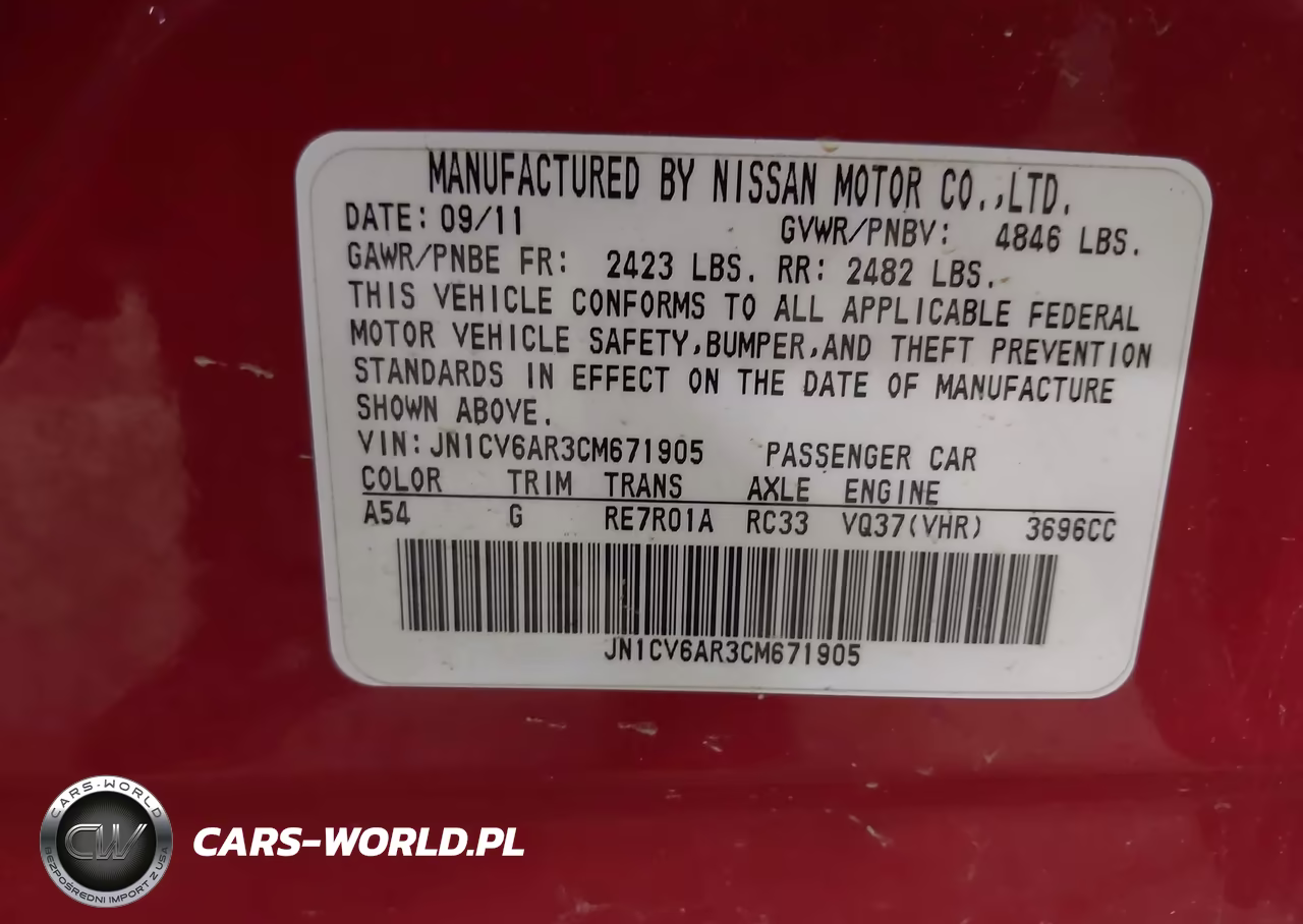 2012 Infiniti G37X VIN:JN1CV6AR3CM671905 - 9
