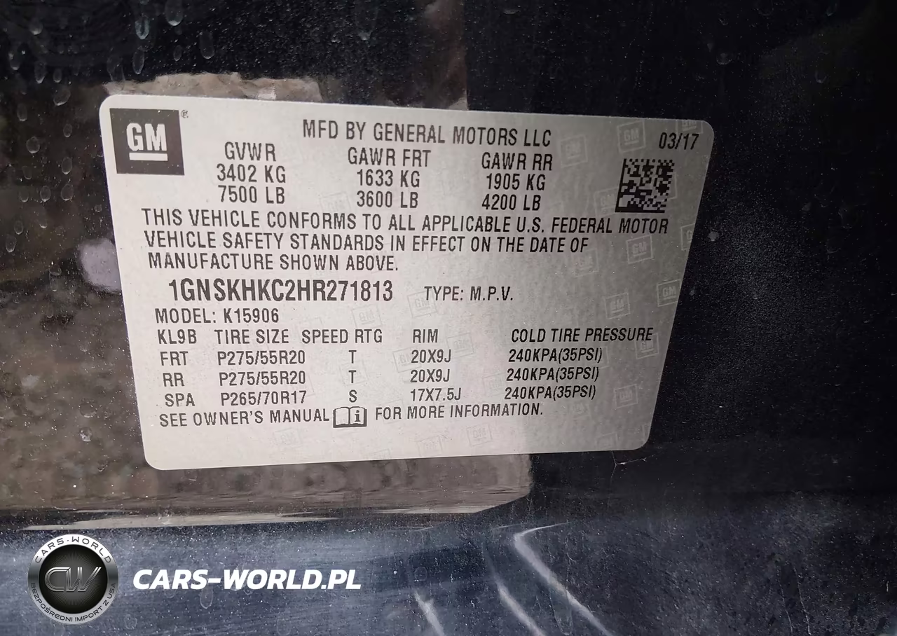 2017 Chevrolet Suburban Lt VIN:1GNSKHKC2HR271813 - 9