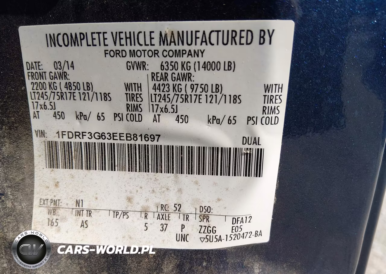 2014 Ford F-350 Chassis Xl VIN:1FDRF3G63EEB81697 - 9