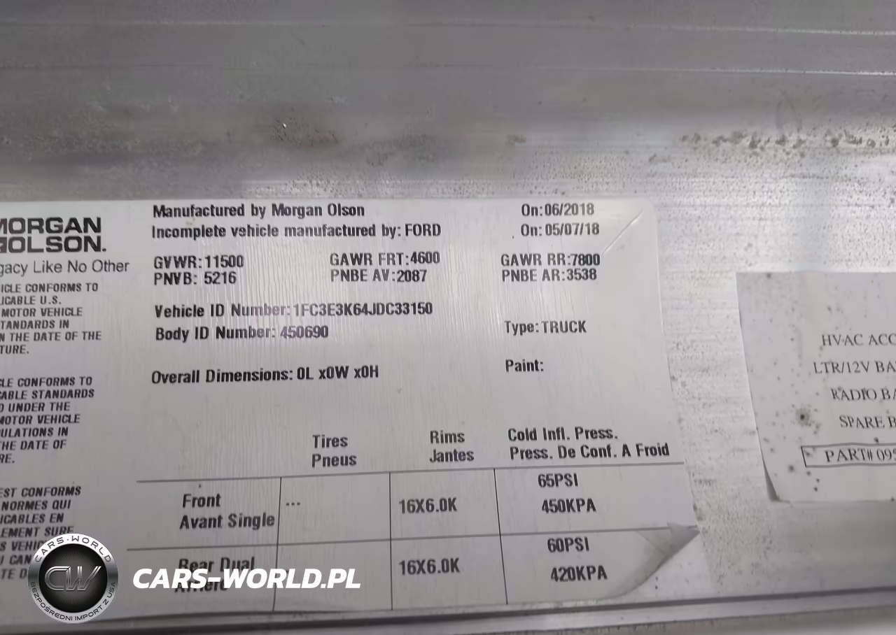 2018 Ford E-350 Stripped VIN:1FC3E3K64JDC33150 - 9