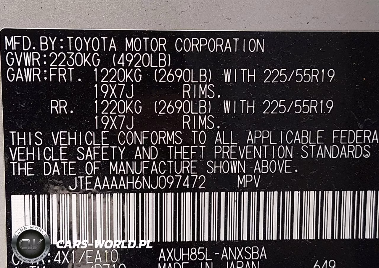 2022 Toyota Venza Limited VIN:JTEAAAAH6NJ097472 - 9