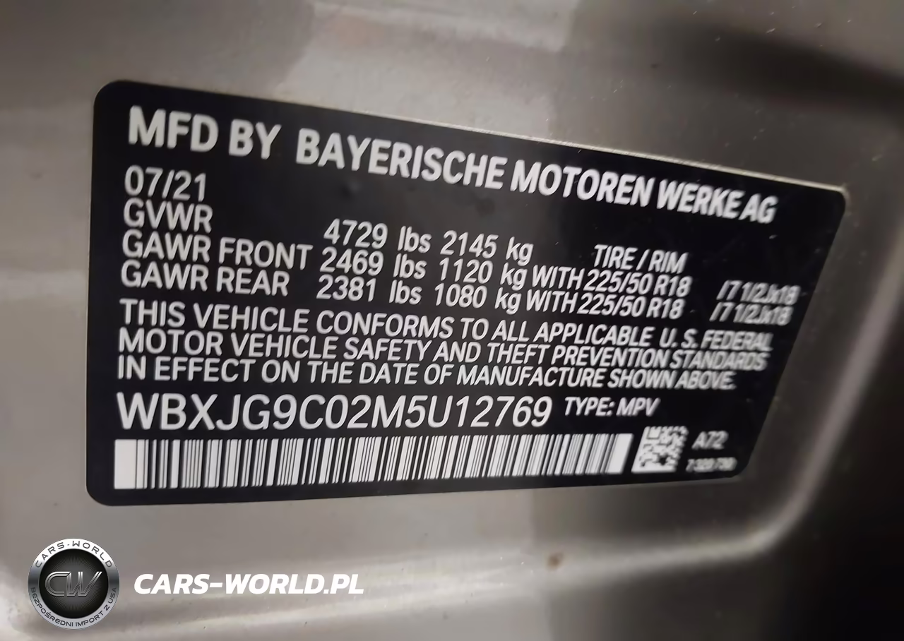 2021 BMW X1 xDrive28I VIN:WBXJG9C02M5U12769 - 9