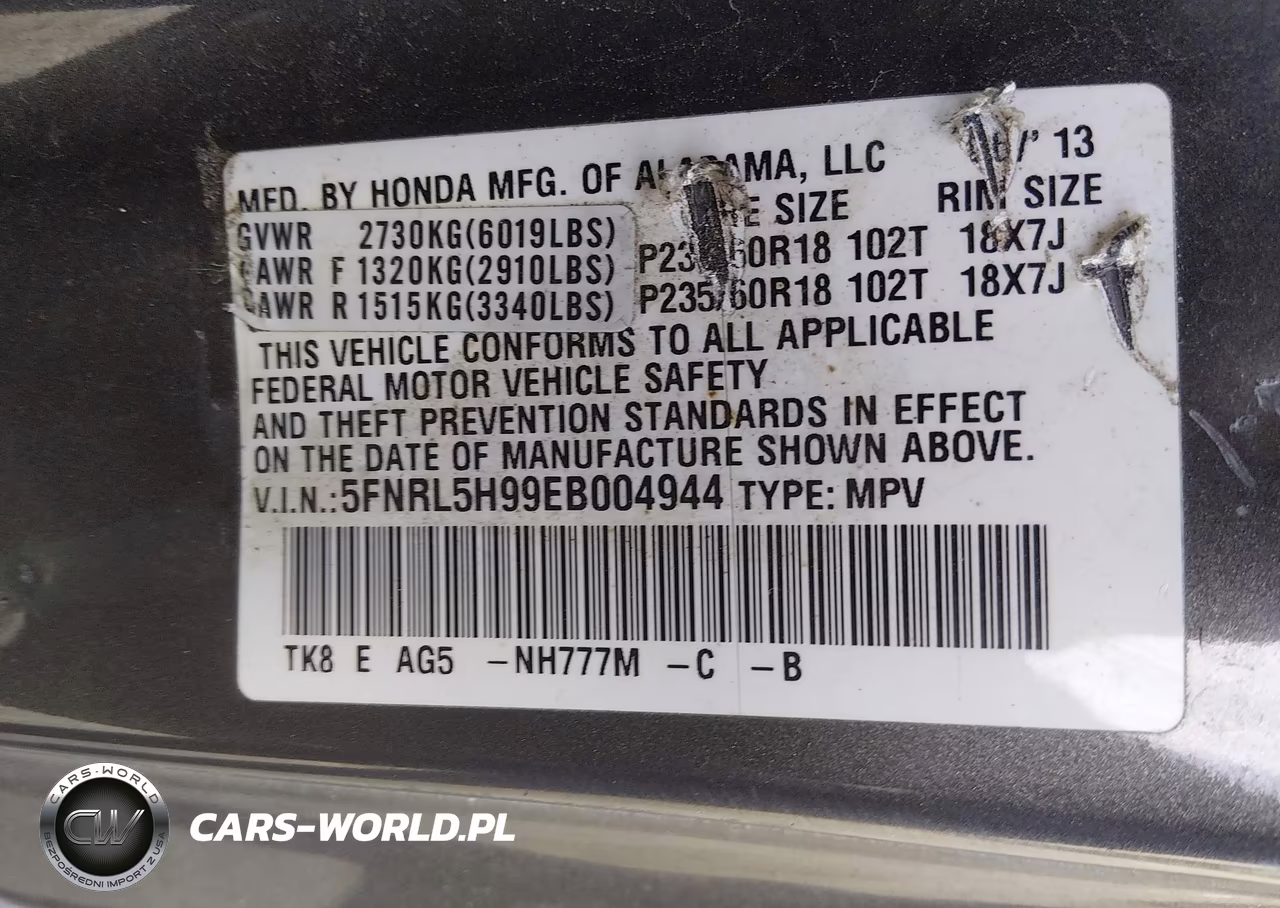 2014 Honda Odyssey Touring-Touring Elite VIN:5FNRL5H99EB004944 - 9