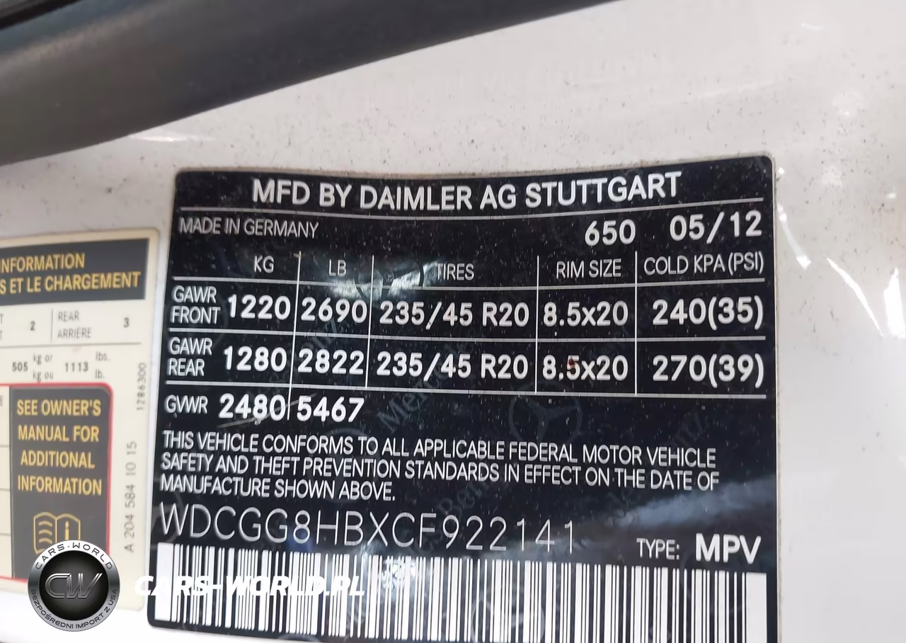 2012 Mercedes-Benz Glk 350 4Matic VIN:WDCGG8HBXCF922141 - 9