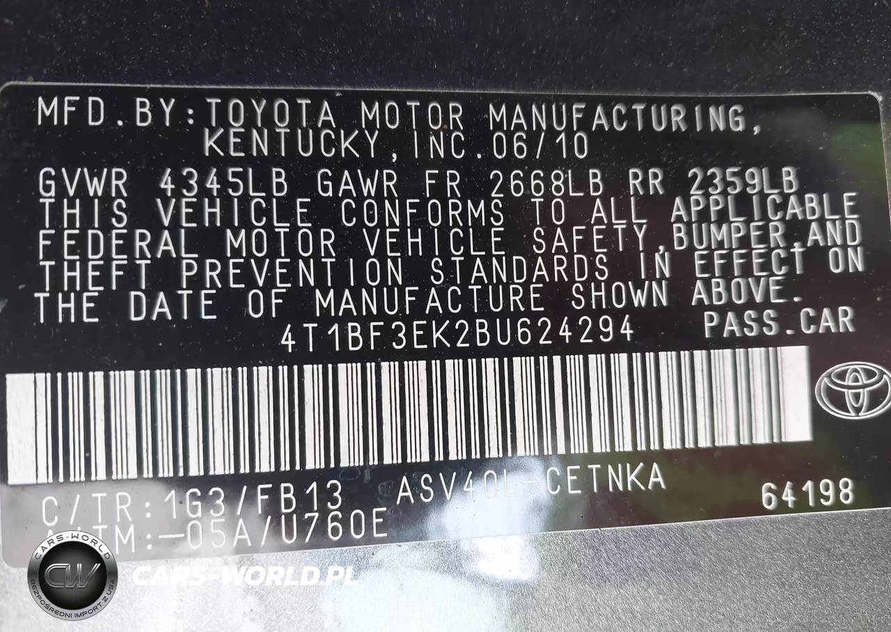 2011 Toyota Camry Le VIN:4T1BF3EK2BU624294 - 9