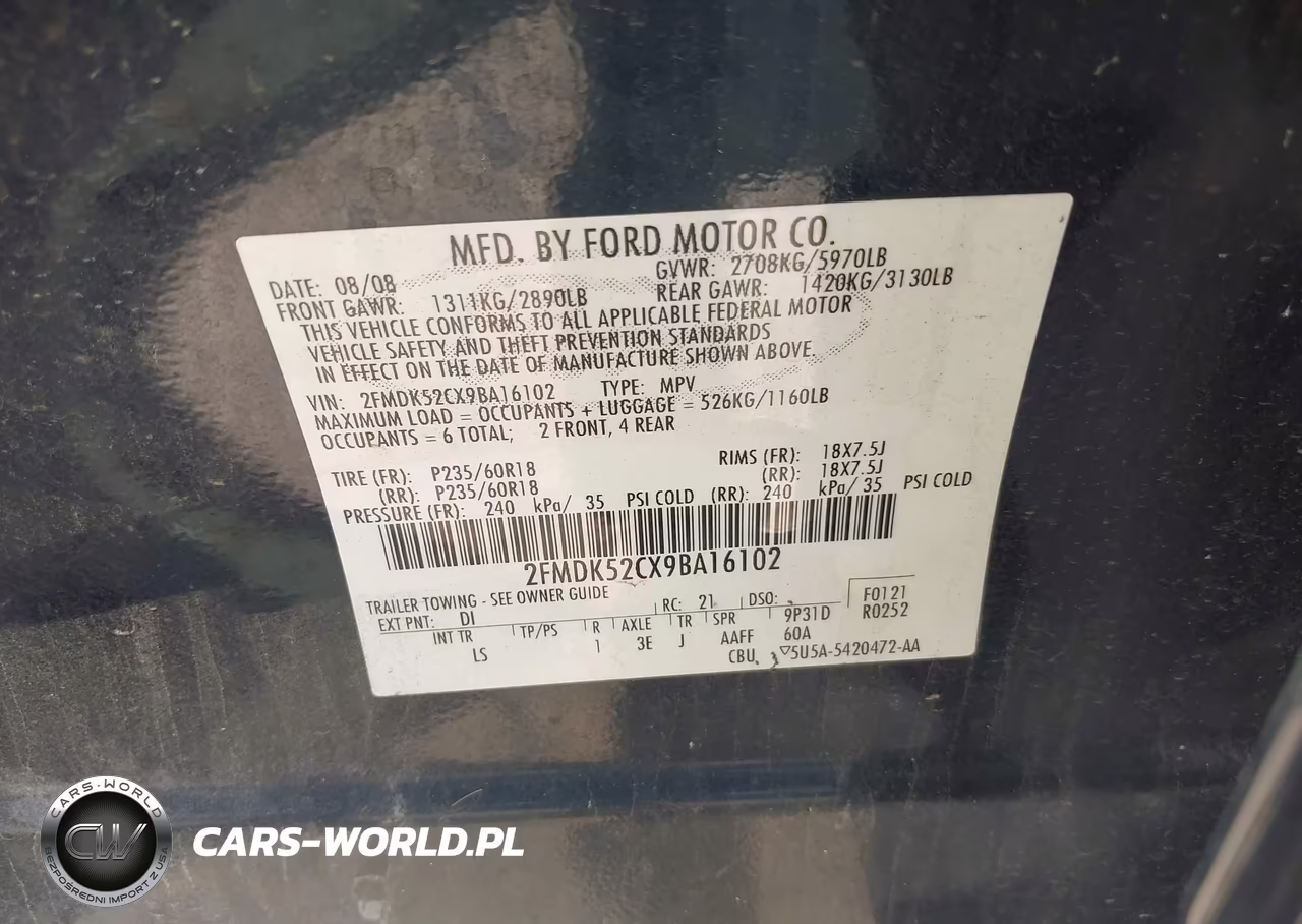 2009 Ford Flex Sel VIN:2FMDK52CX9BA16102 - 9