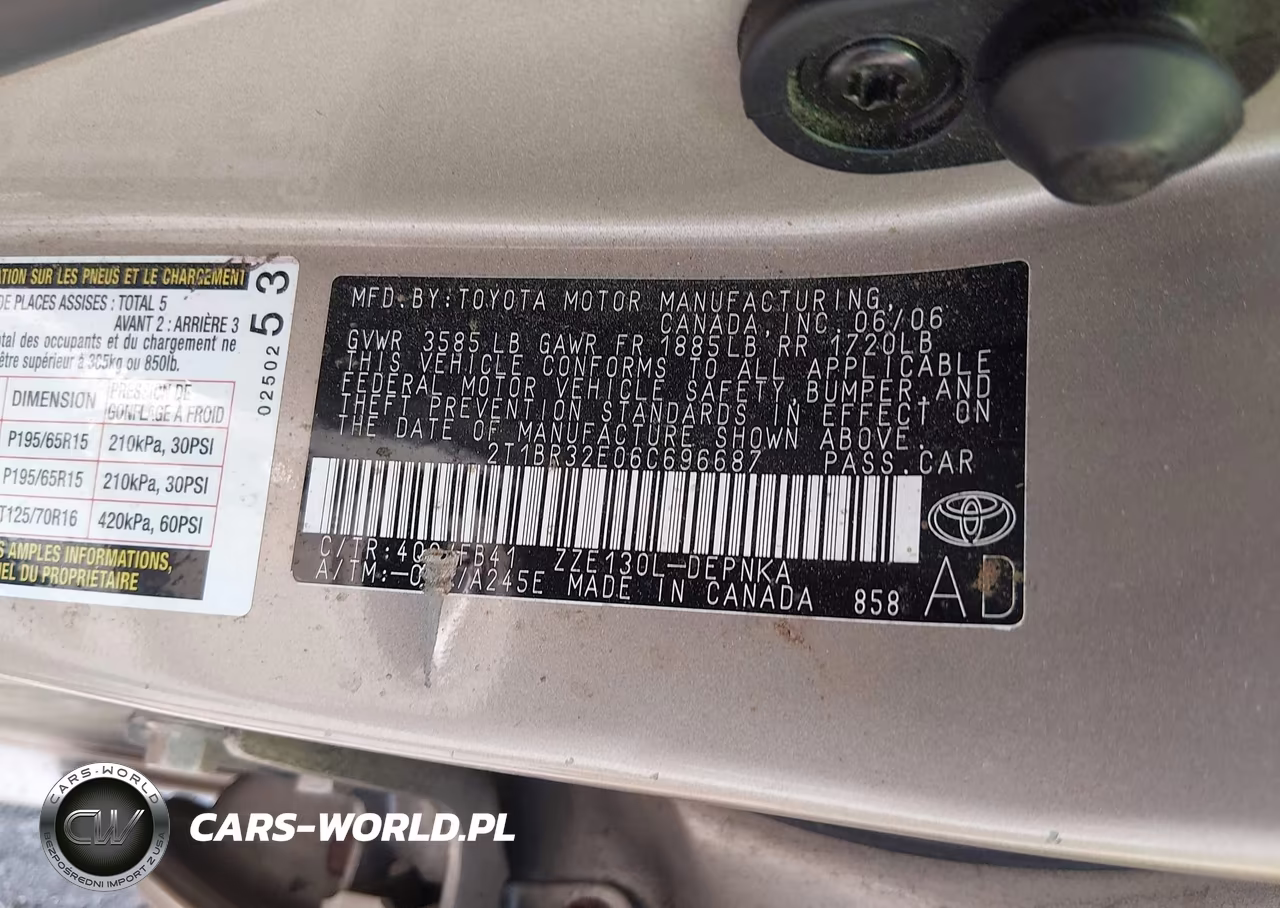 2006 Toyota Corolla Le VIN:2T1BR32E06C696687 - 9