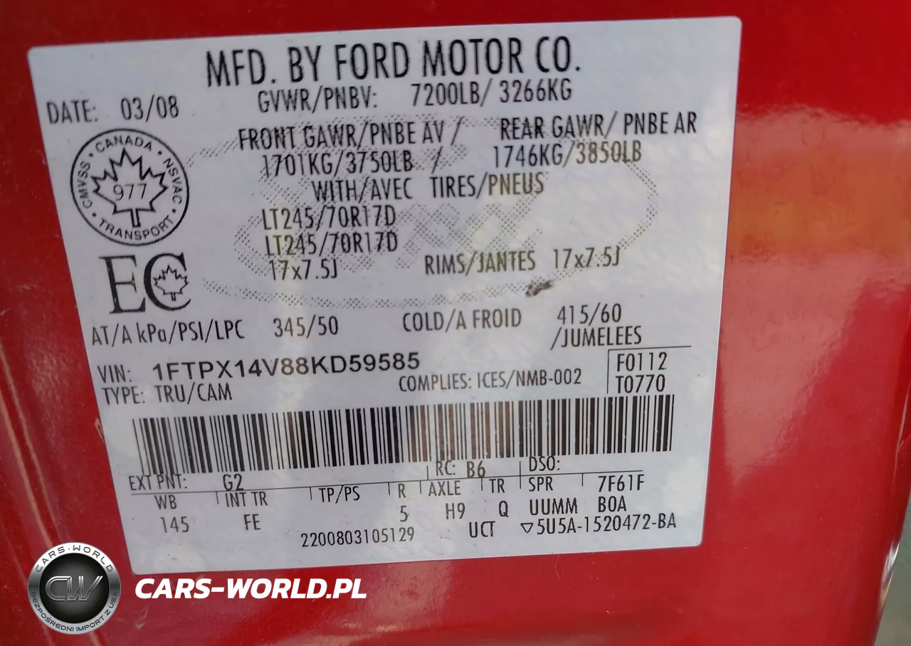 2008 Ford F-150 60Th Anniversary-Fx4-Lariat-Xl-Xlt VIN:1FTPX14V88KD59585 - 9