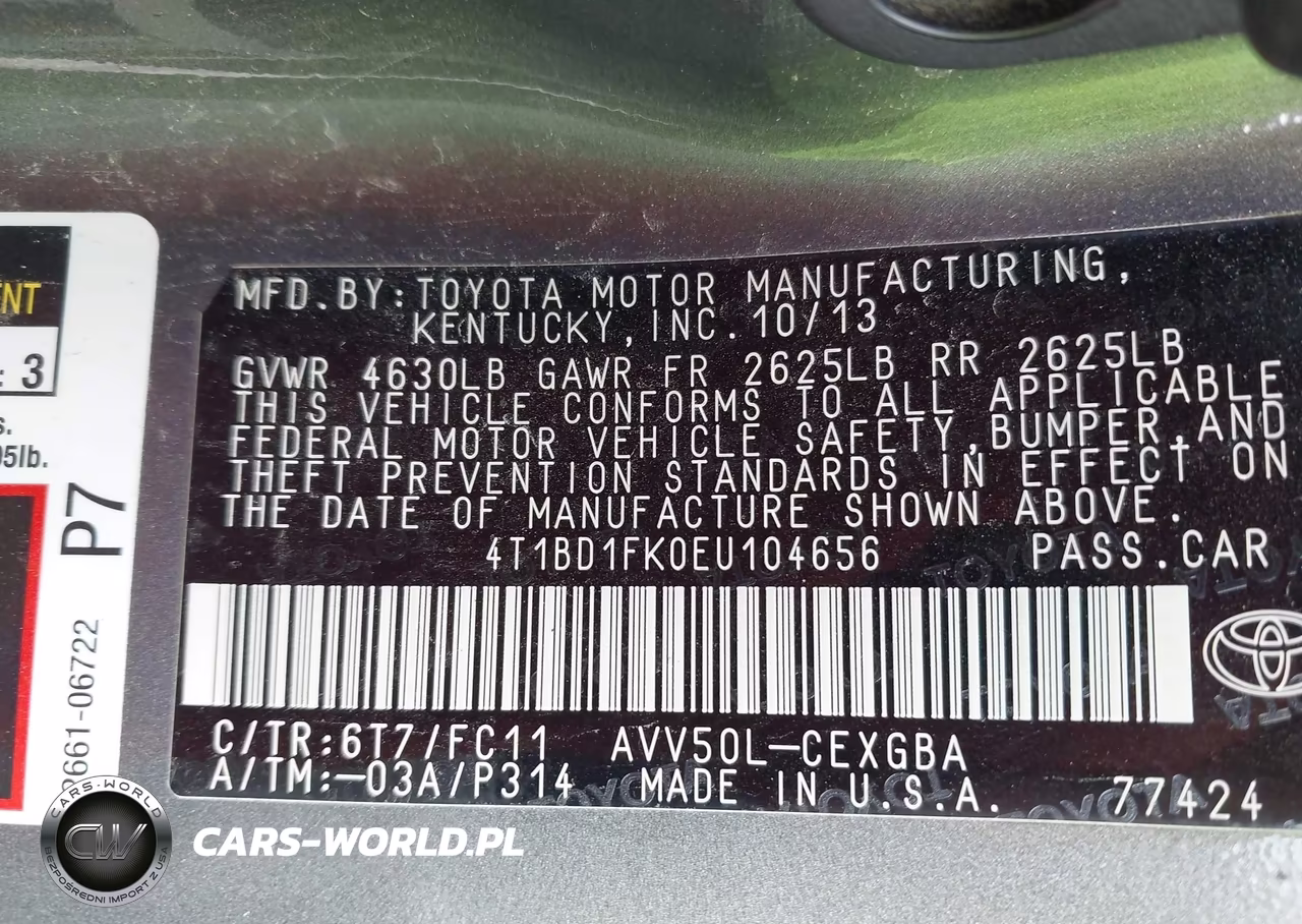 2014 Toyota Camry Hybrid Xle VIN:4T1BD1FK0EU104656 - 9