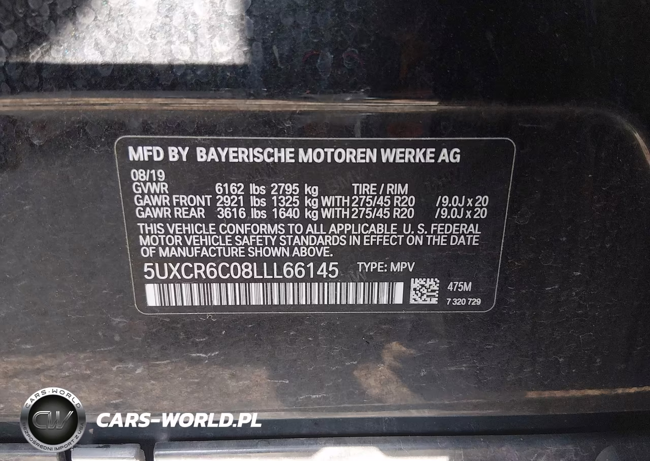 2020 BMW X5 xDrive40I VIN:5UXCR6C08LLL66145 - 9