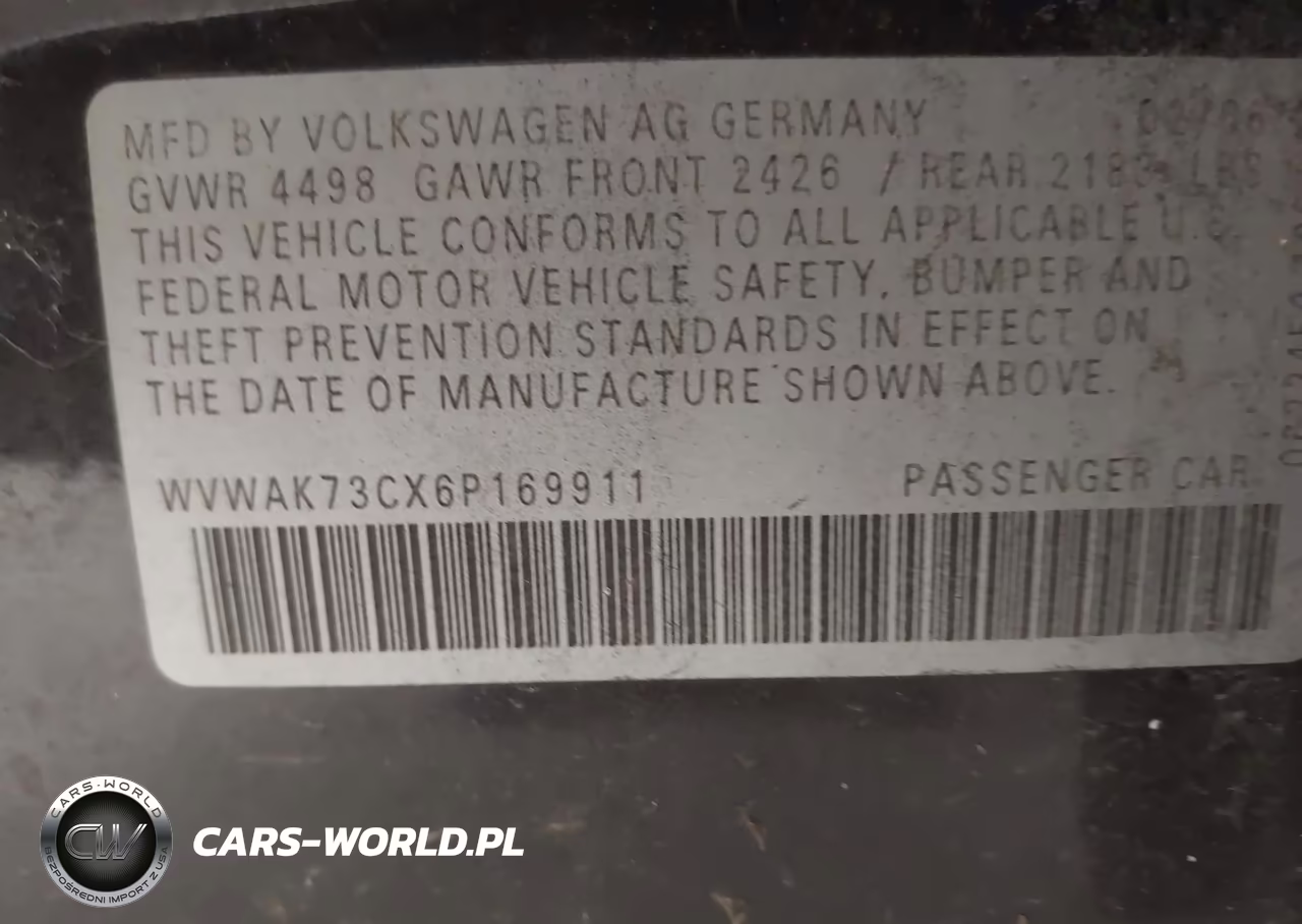 2006 Volkswagen Passat 2.0T VIN:WVWAK73CX6P169911 - 9