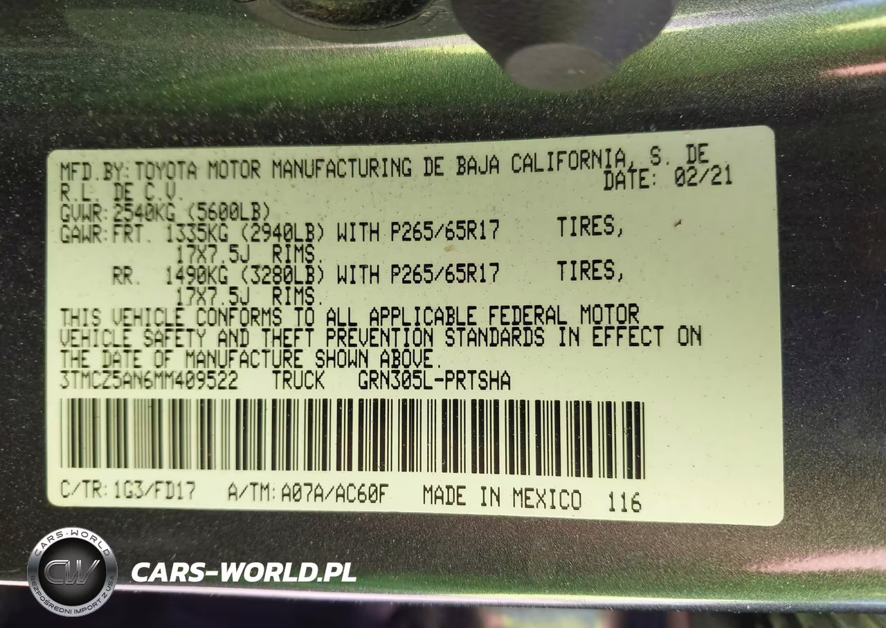 2021 Toyota Tacoma Trd Sport VIN:3TMCZ5AN6MM409522 - 9