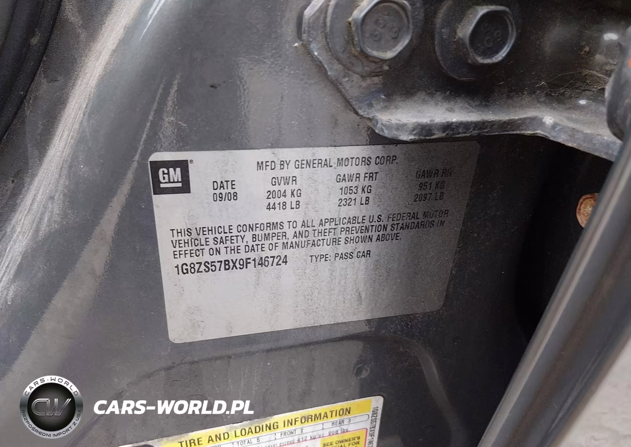 2009 Saturn Aura Xe VIN:1G8ZS57BX9F146724 - 9
