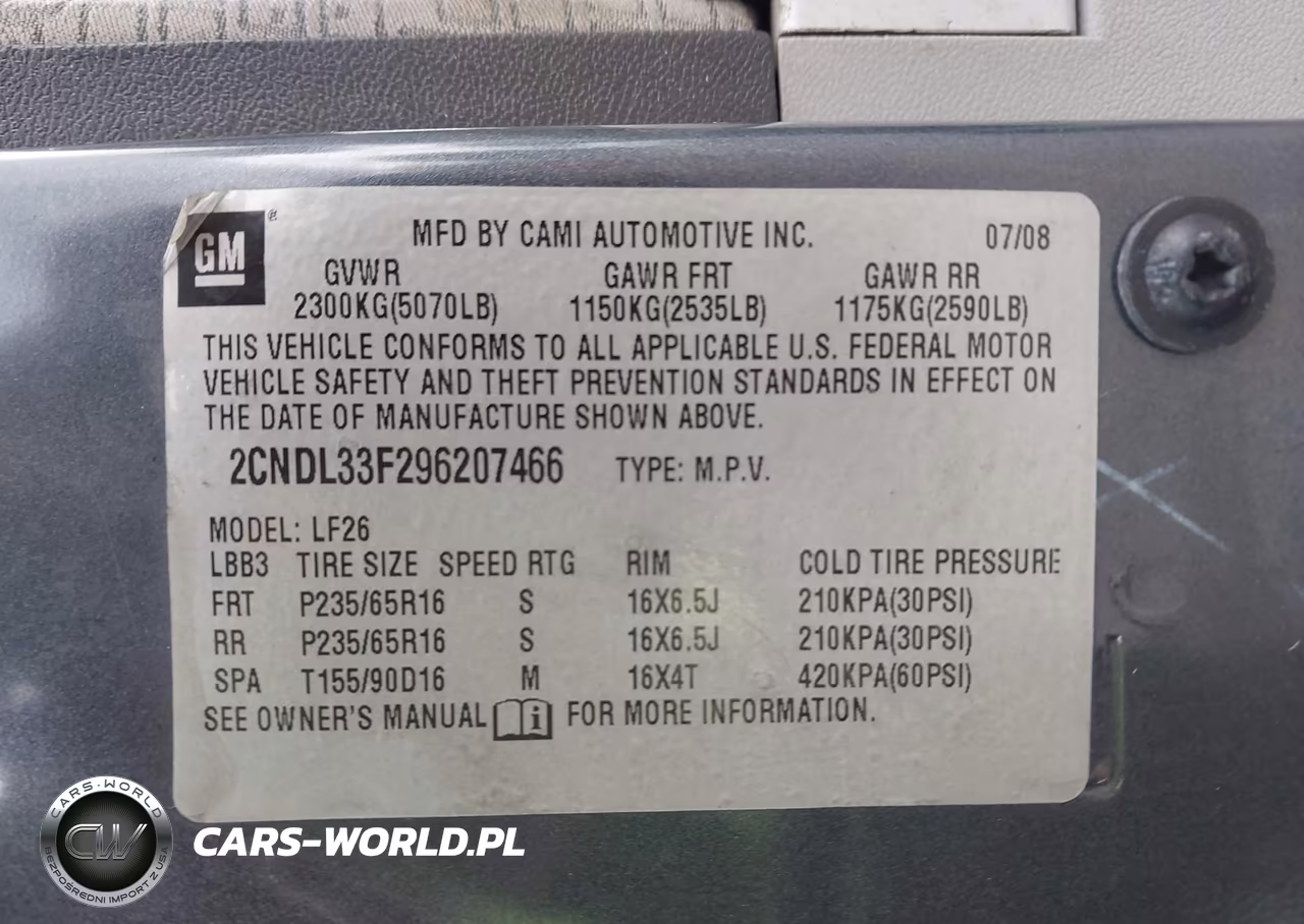 2009 Chevrolet Equinox Lt VIN:2CNDL33F296207466 - 9