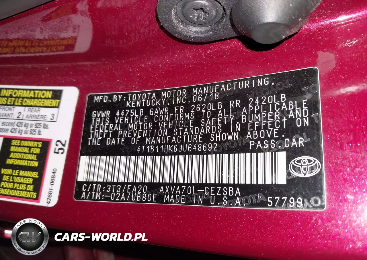 2018 Toyota Camry Se VIN:4T1B11HK6JU648692 - 9