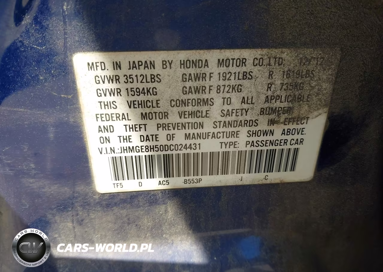 2013 Honda Fit Sport VIN:JHMGE8H50DC024431 - 9