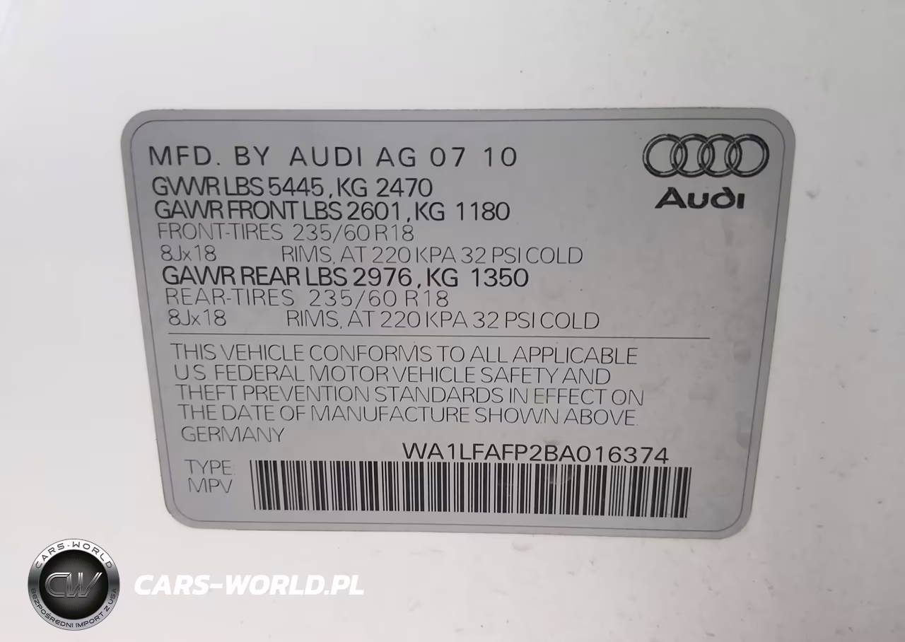 2011 Audi Q5 2.0T Premium VIN:WA1LFAFP2BA016374 - 9