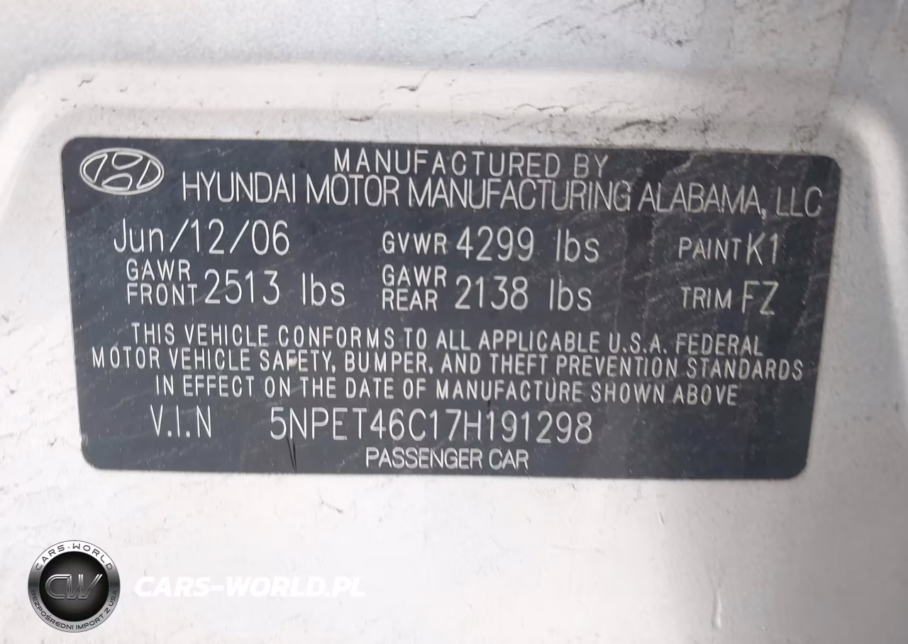 2007 Hyundai Sonata Gls-Gls W-Xm VIN:5NPET46C17H191298 - 9