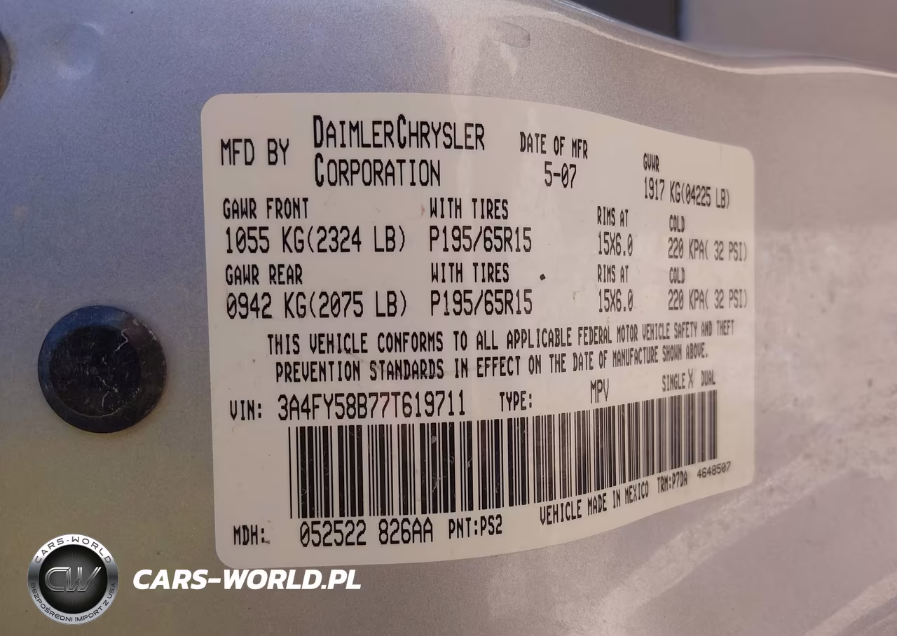 2007 Chrysler Pt Cruiser Touring VIN:3A4FY58B77T619711 - 9