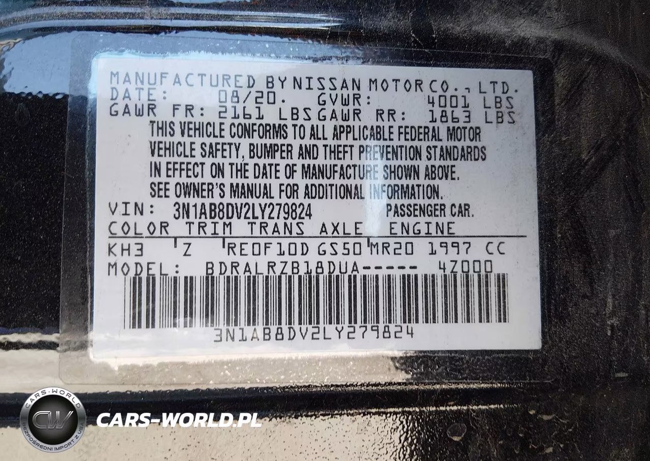 2020 Nissan Sentra Sr Xtronic Cvt VIN:3N1AB8DV2LY279824 - 9