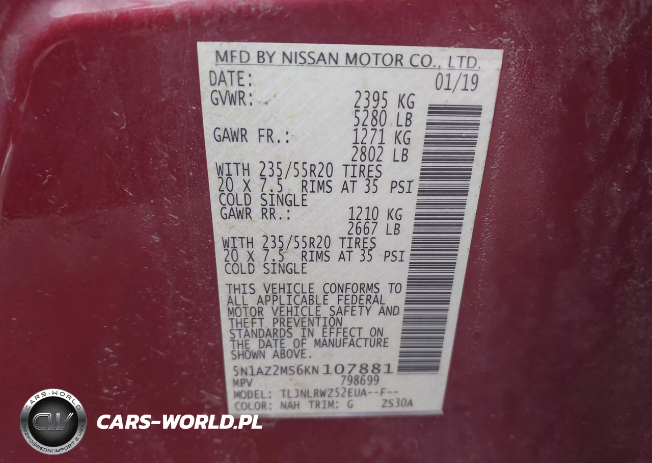 2019 Nissan Murano S-Sl-Sv-Platinum VIN:5N1AZ2MS6KN107881 - 9
