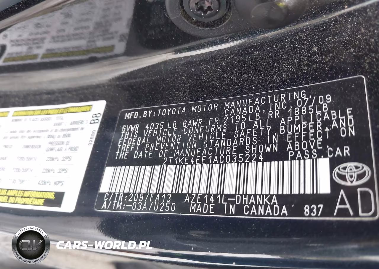 2010 Toyota Matrix S VIN:2T1KE4EE1AC035224 - 9
