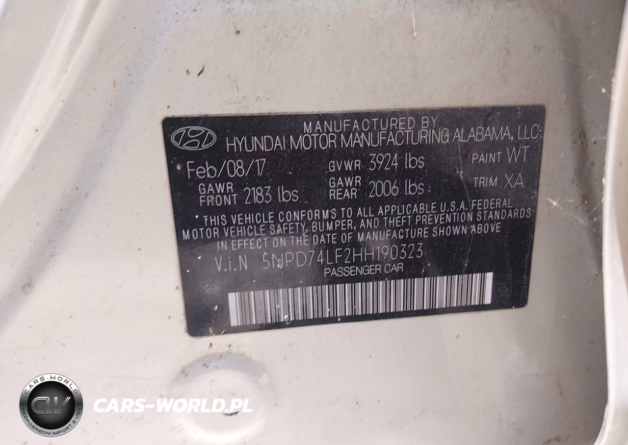 2017 Hyundai Elantra Se VIN:5NPD74LF2HH190323 - 9