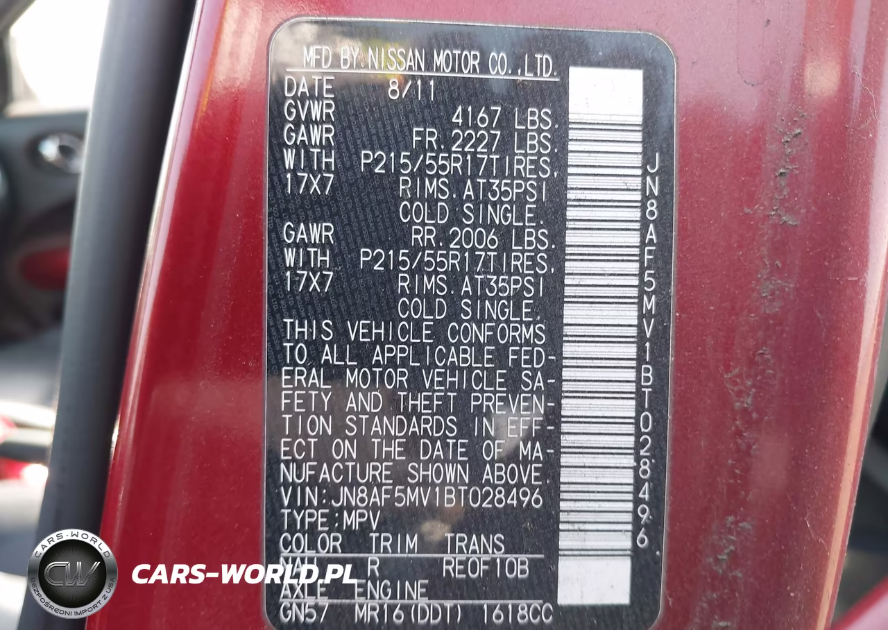 2011 Nissan Juke Sl VIN:JN8AF5MV1BT028496 - 9