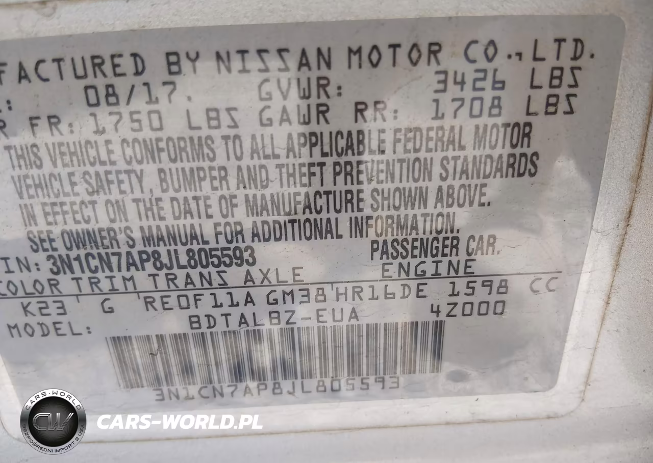 2018 Nissan Versa 1.6 Sv VIN:3N1CN7AP8JL805593 - 9