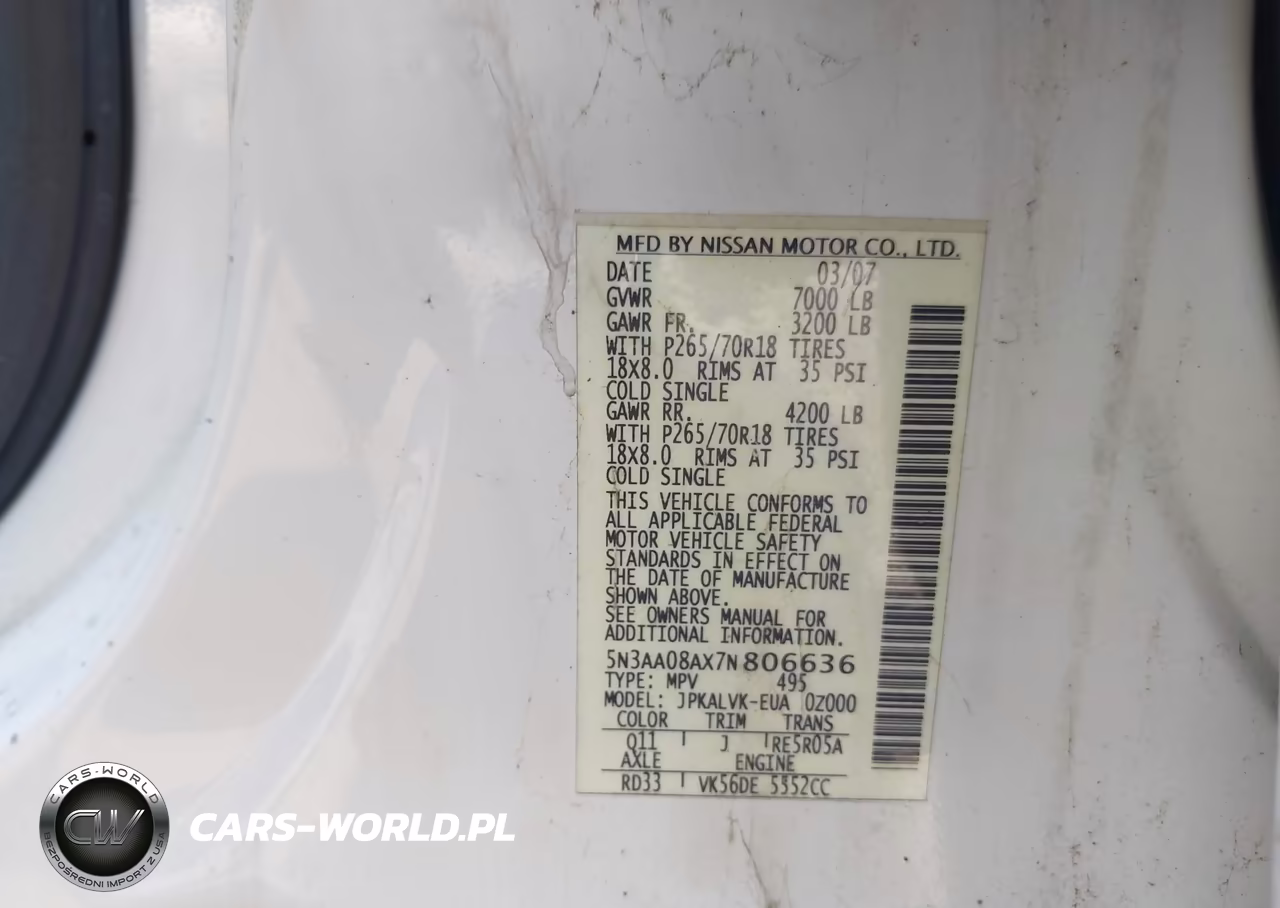 2007 Infiniti Qx56 VIN:5N3AA08AX7N806636 - 9