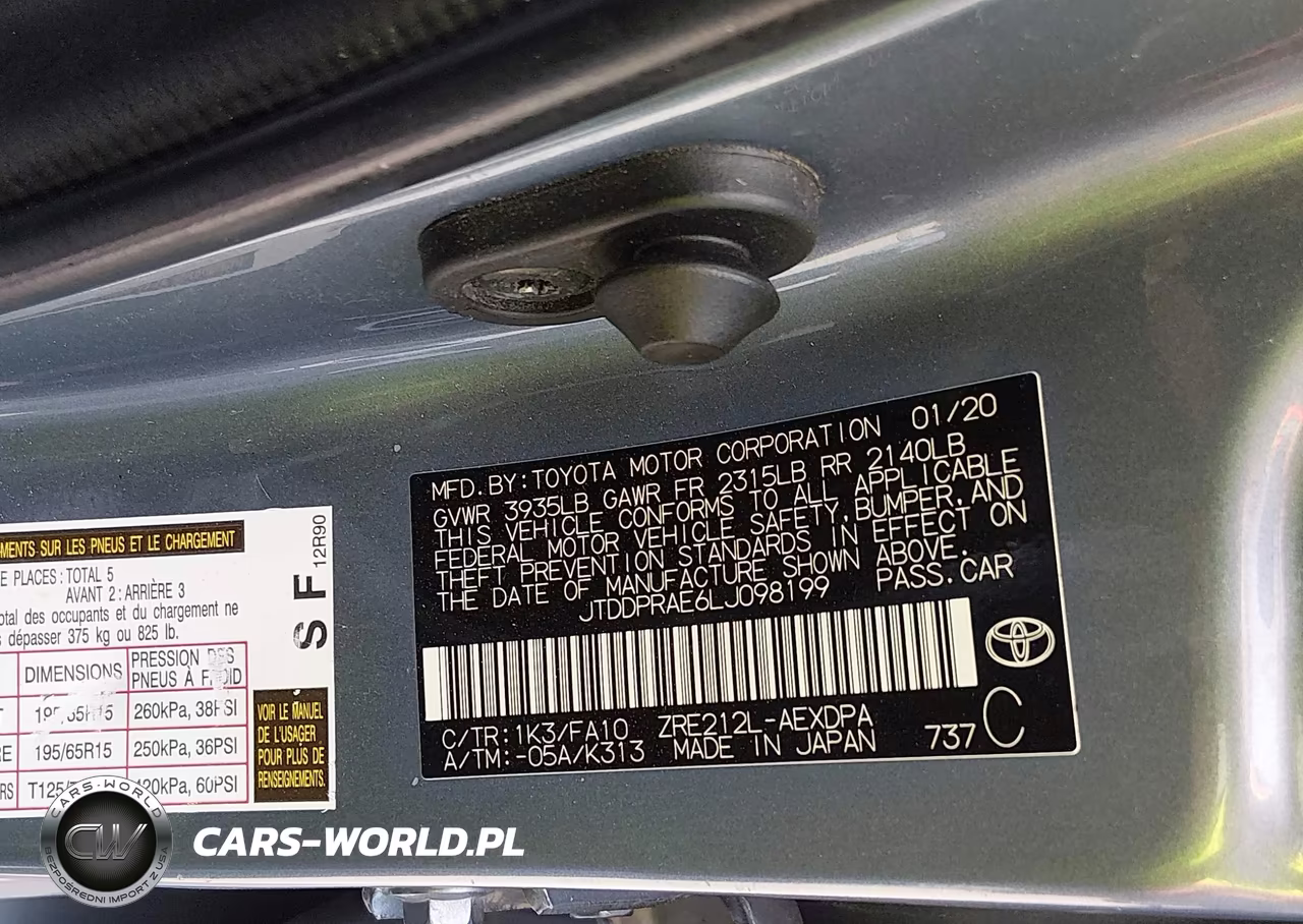 2020 Toyota Corolla L VIN:JTDDPRAE6LJ098199 - 9