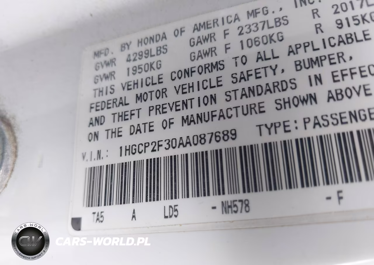 2010 Honda Accord 2.4 Lx VIN:1HGCP2F30AA087689 - 9