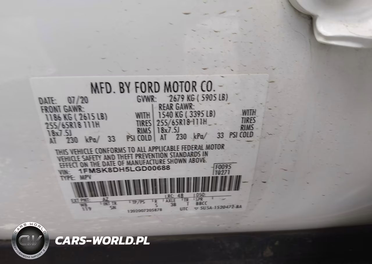 2020 Ford Explorer Xlt VIN:1FMSK8DH5LGD00688 - 9