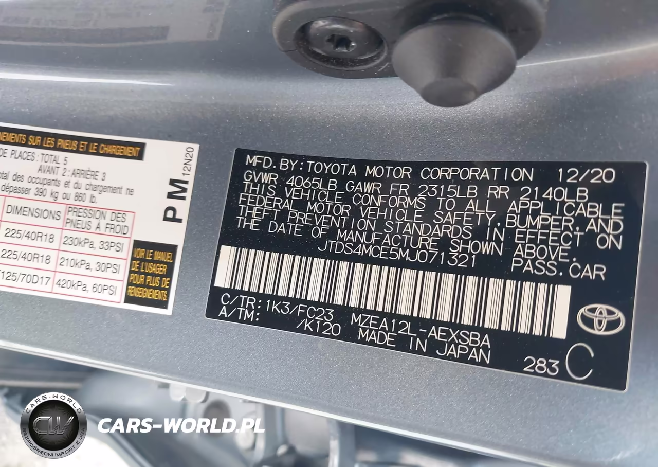2021 Toyota Corolla Se VIN:JTDS4MCE5MJ071321 - 9